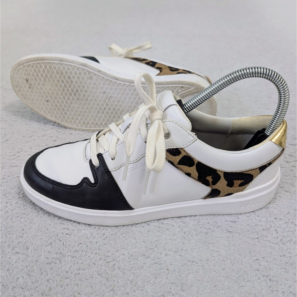 Cole Haan Womens GrandPro Rally Court W22834 White Leopard Print Shoe Size 6 B